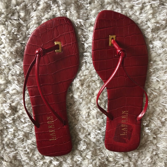 ralph lauren leather flip flops